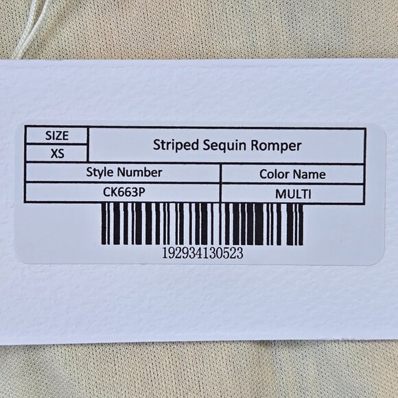 NWT Endless Rose Striped Sequin Romper XS - Picture 10 of 16